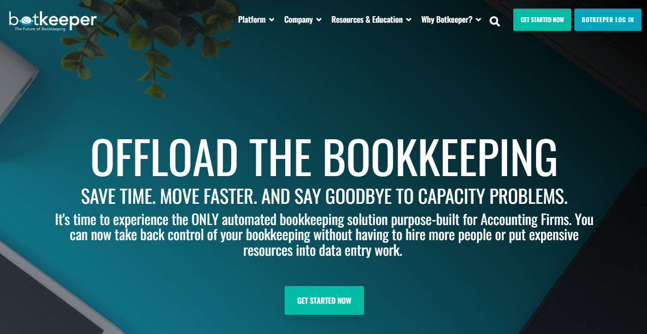 A screenshot of the Botkeeper website home page.