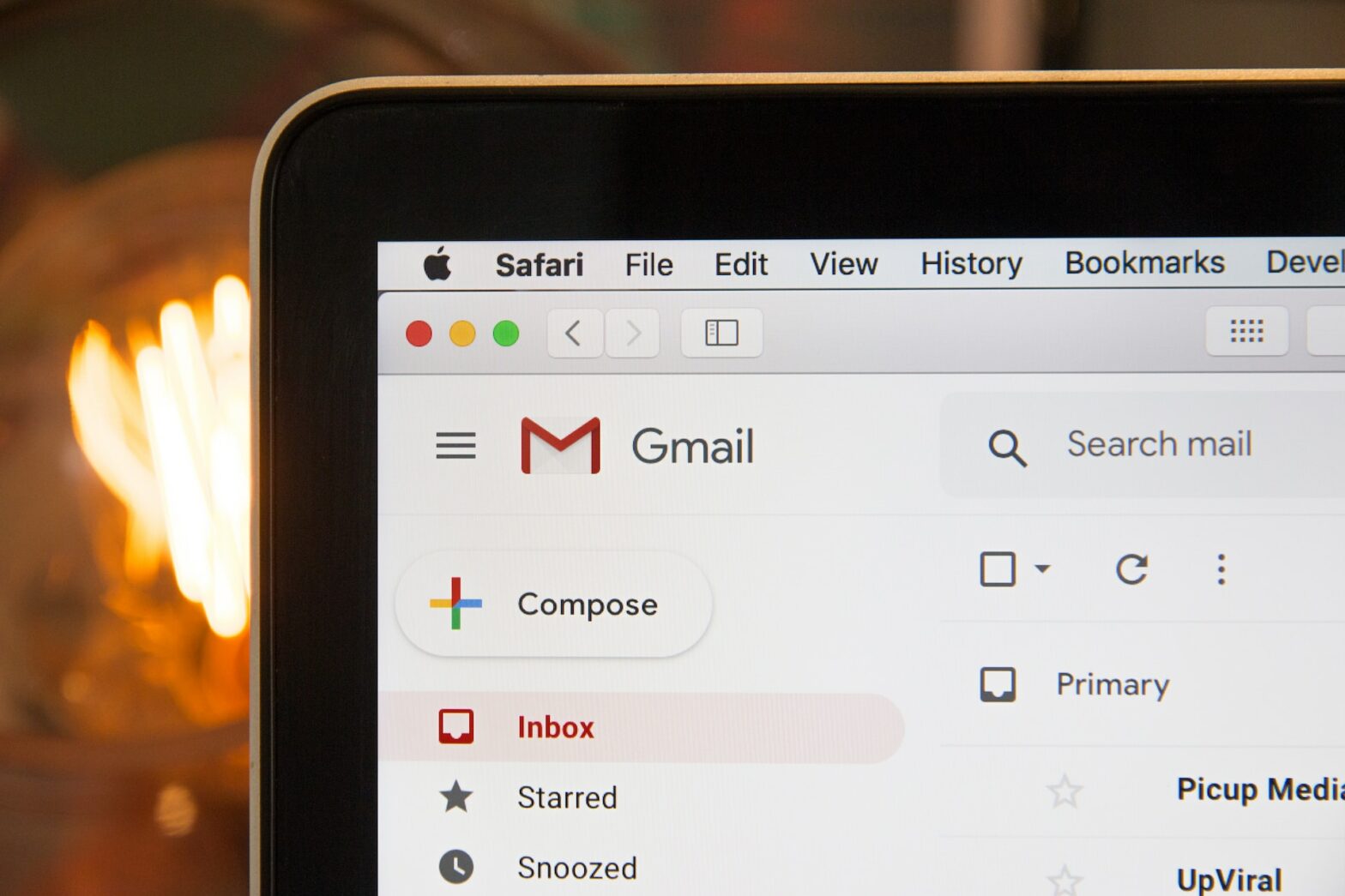 A screenshot of what Gmail looks like without eCommerce email marketing software to manage it.